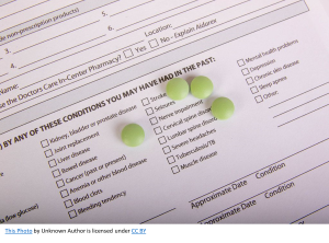 Patient medical history form