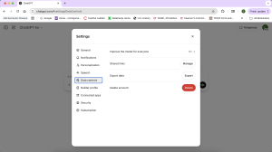 ChatGPT step 2 to enhance privacy. Select "Data controls."