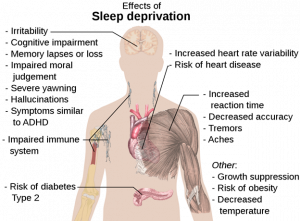 The main health effects of sleep deprivation, indicating impairment of normal maintenance by sleep