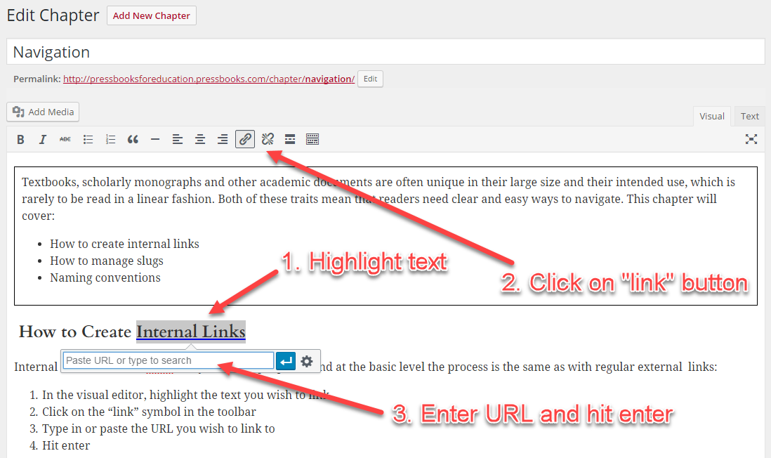 Highlight text and create a link